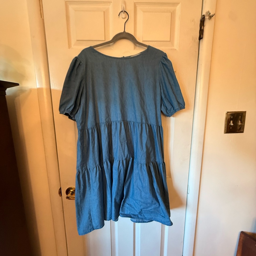 Elegant Blue Tiered Mini Dress